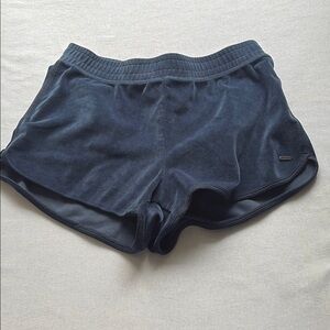 Hollister Navy Blue Velour Shorts - small